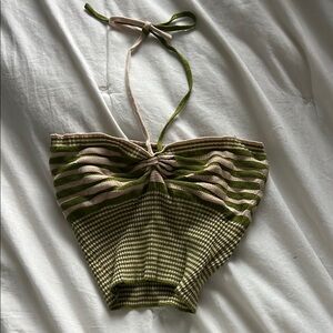 Chic Striped Halter Top